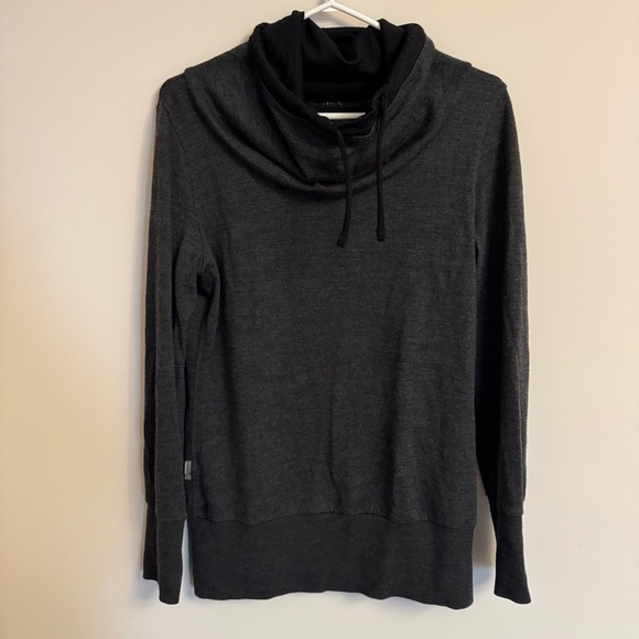 Icebreaker Women's Dark Gray Cowl Neck Sweater - Picture 2 of 10